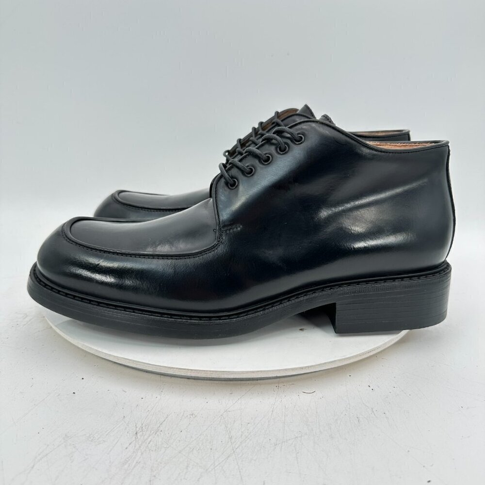 Men's Black Leather Lace-Up Dress Shoes